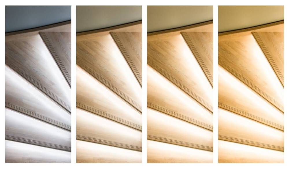 Staircase lighting with different light shades