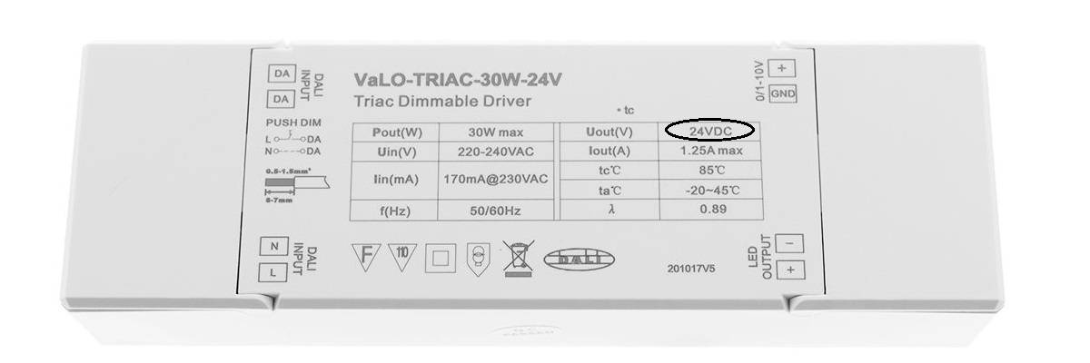 Led driver with DC voltage 30 Watts