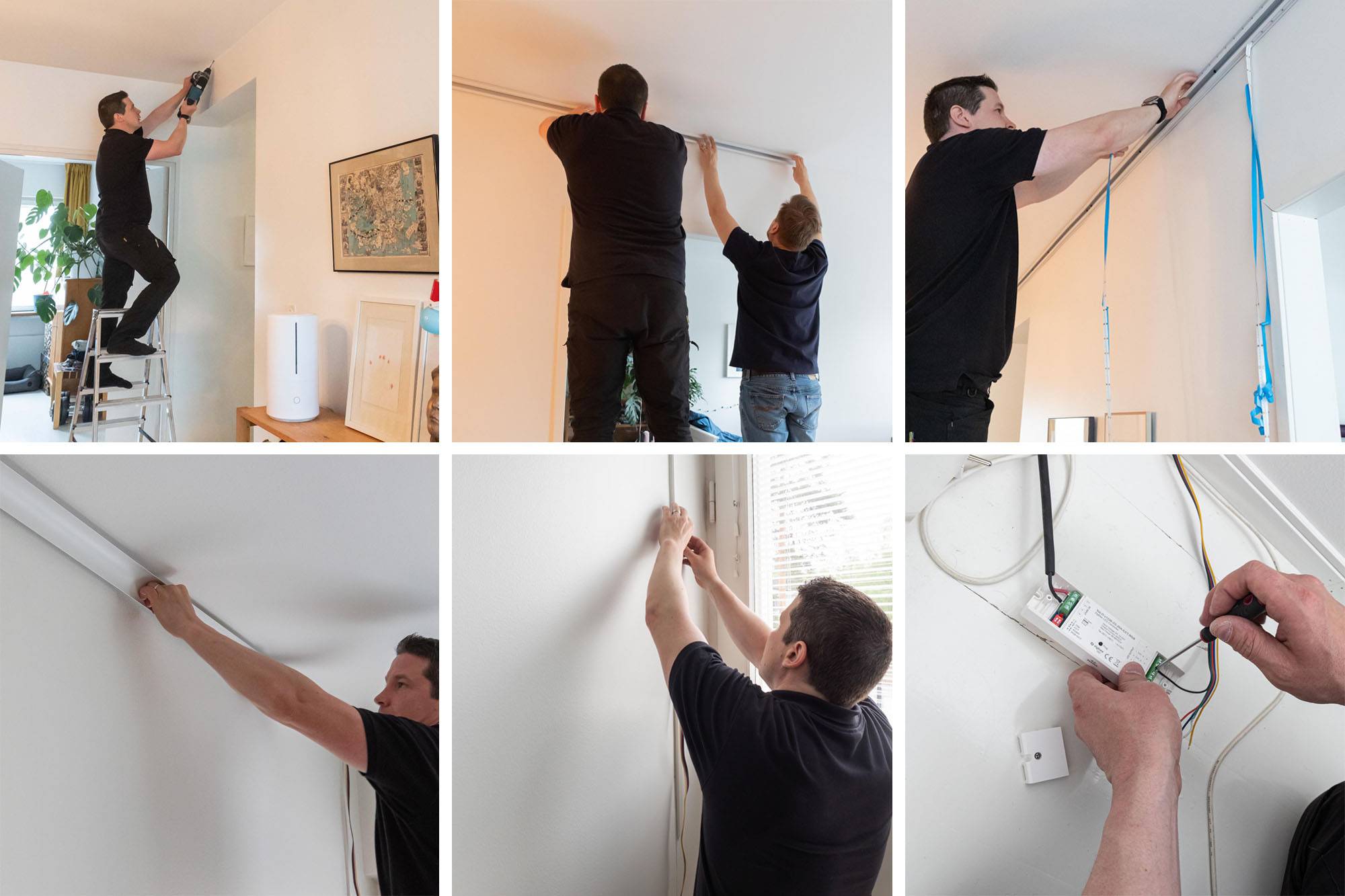 RGB+CCT led strip installation on indirect 3 arc profile. The pictures show all steps.