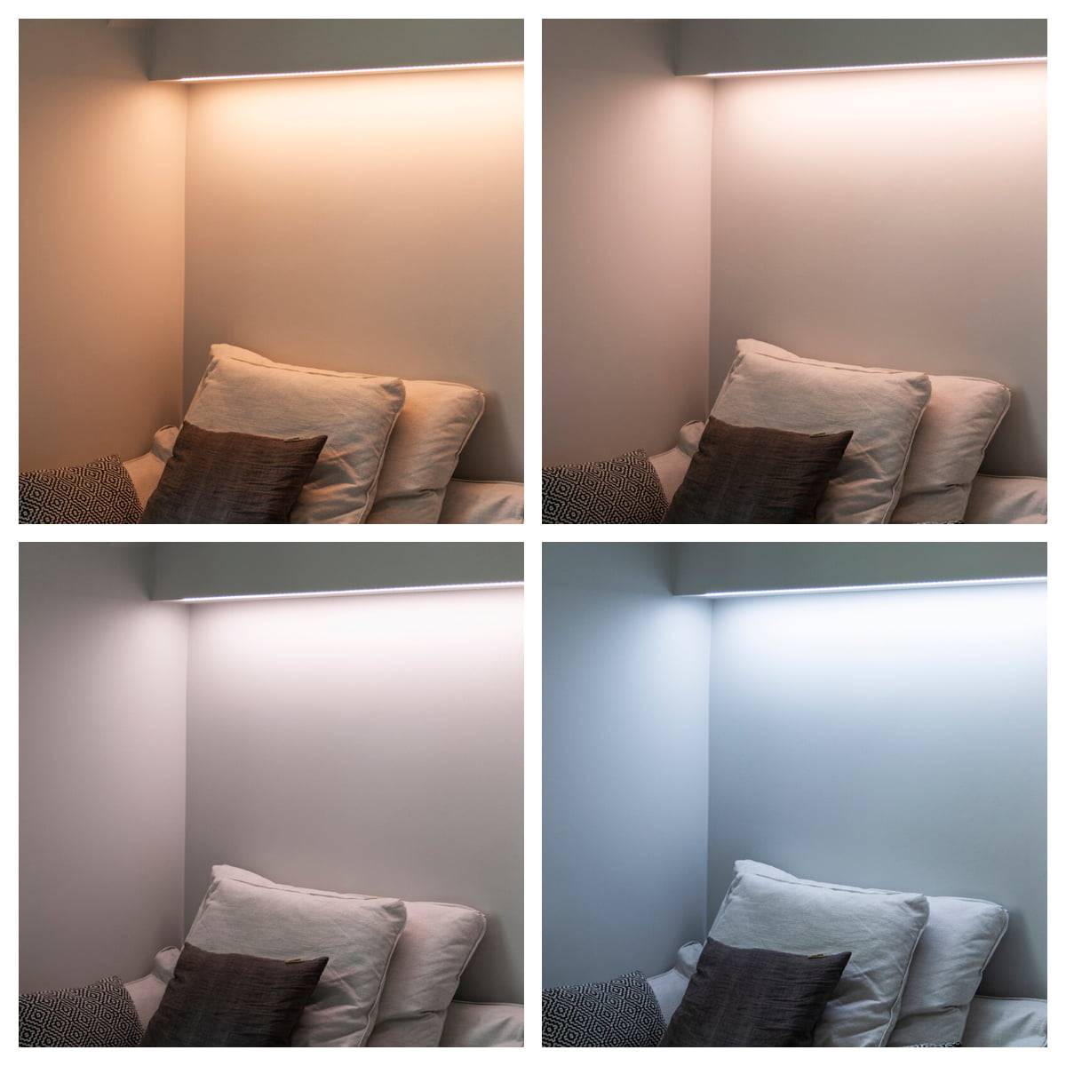 general lighting in the reading corner colour temperature in different shades