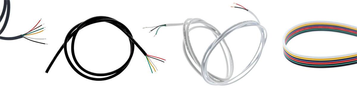 LED lighting wiring – cables in different lighting systems Pictures of different types of installation cables