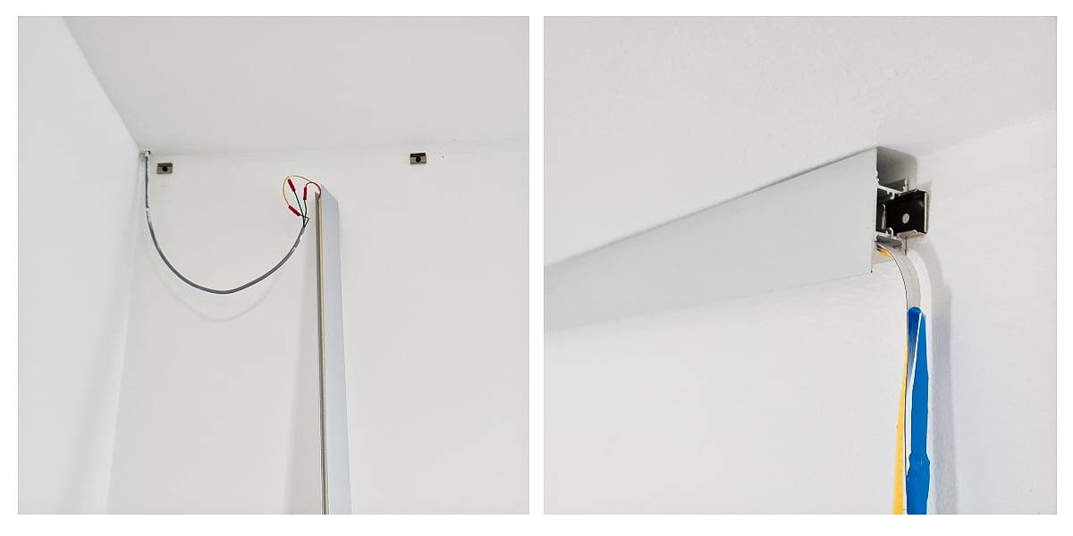 Hiding the wiring in the profile.