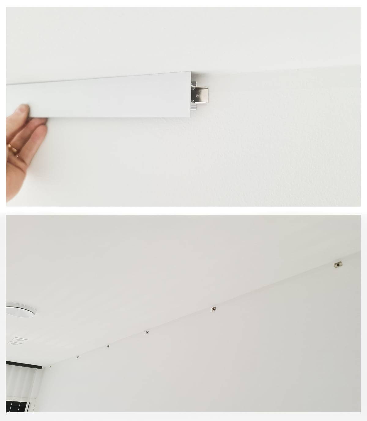 The indirect light is mounted on the ceiling with brackets, the positions of which should be marked in advance.