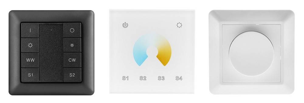 There are different types of Led dimmer. From left:Zigbee, PWM, TRIAC