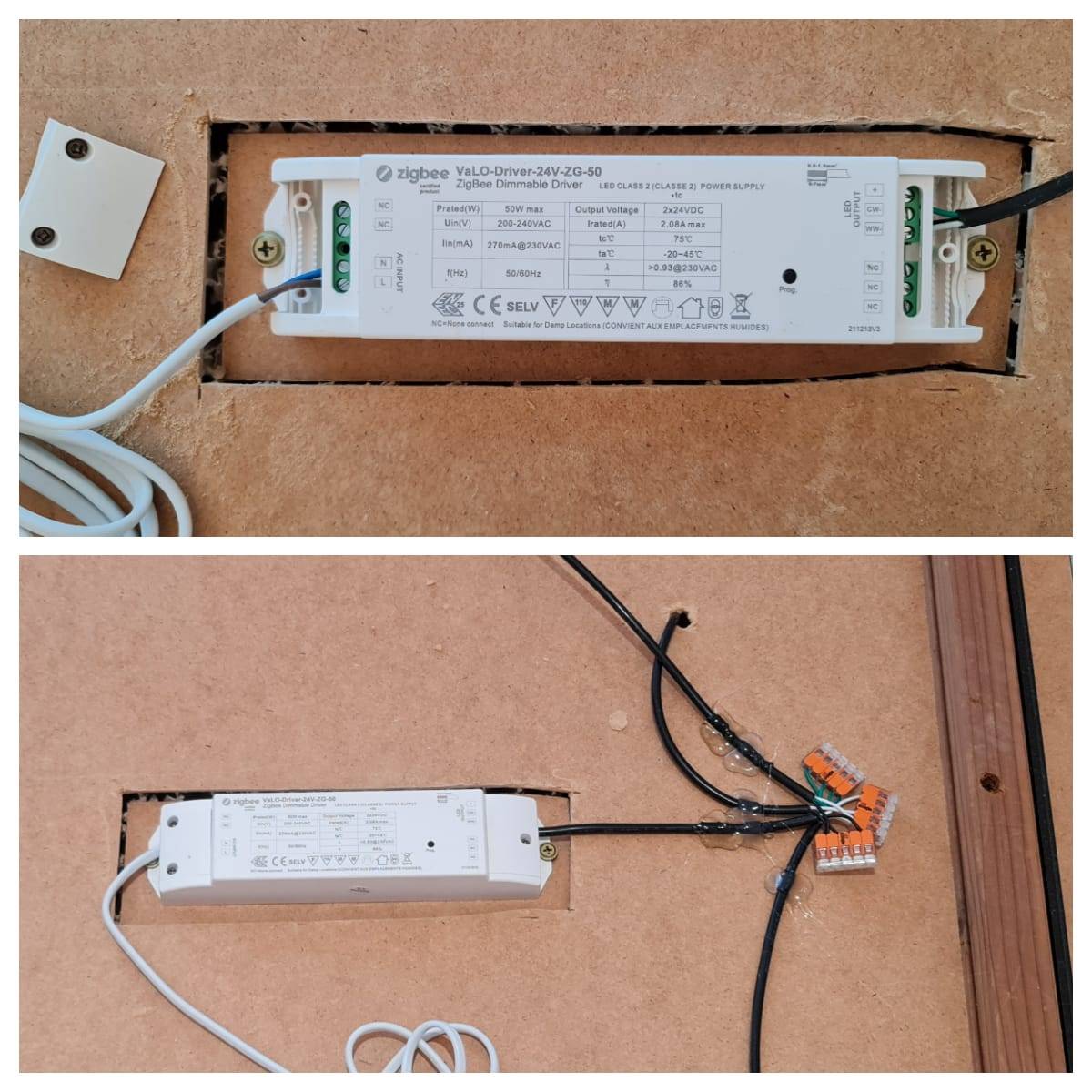 Desk lighting project - Image from behind the plate