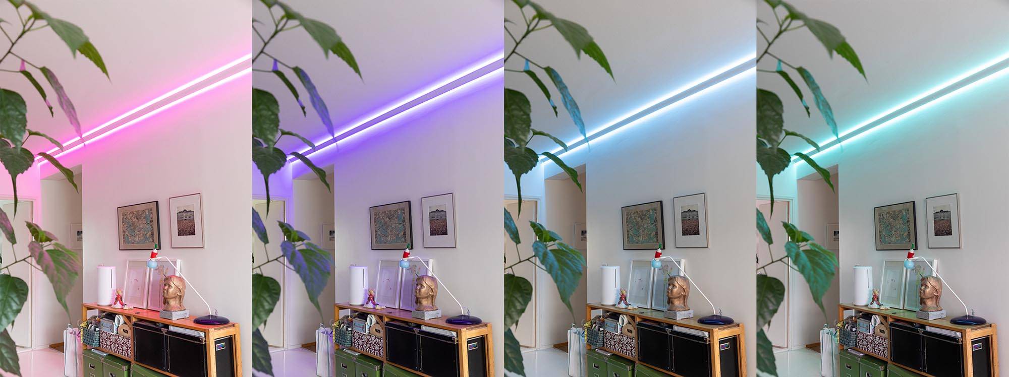 Examples of the different RGB colours of the ribbon.