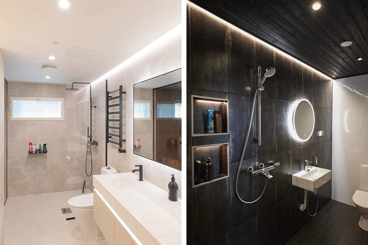 The darker the bathroom, the more lighting is needed.