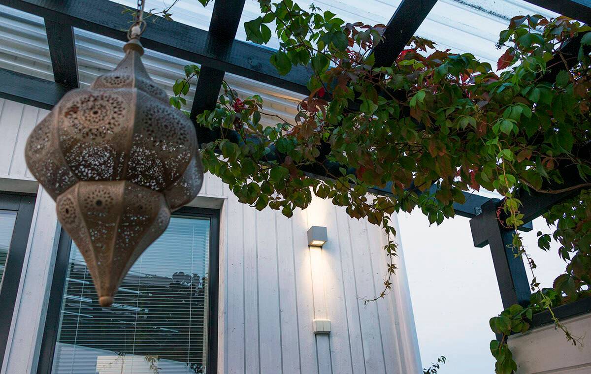 Outdoor lighting can be controlled with a light sensor.