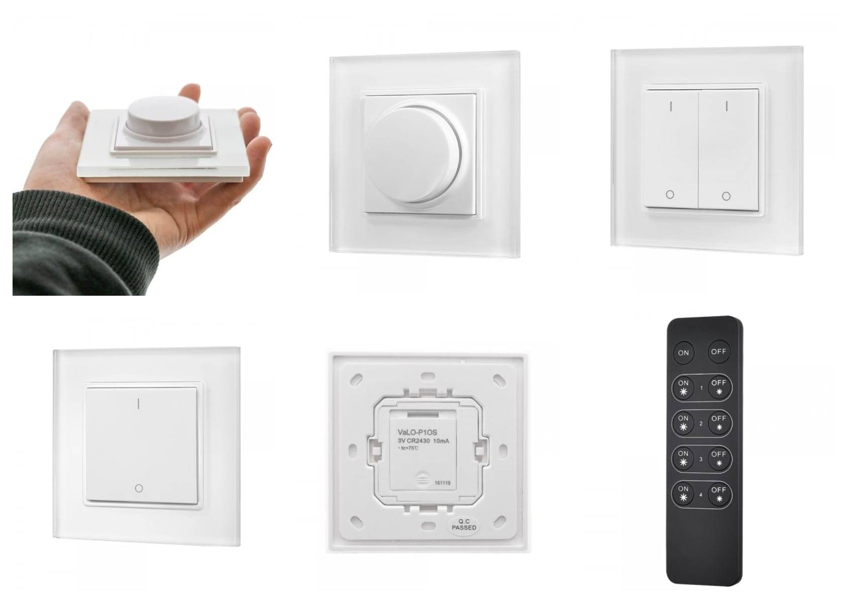 wireless control works with controllers with a button battery.