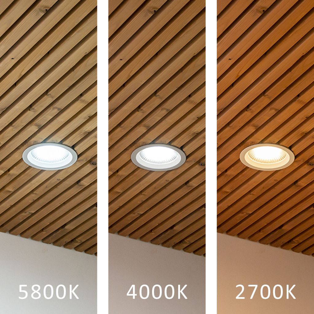 EYE deep emitter in strip ceiling with stepless colour temperature control (CCT). Ledstore.fi