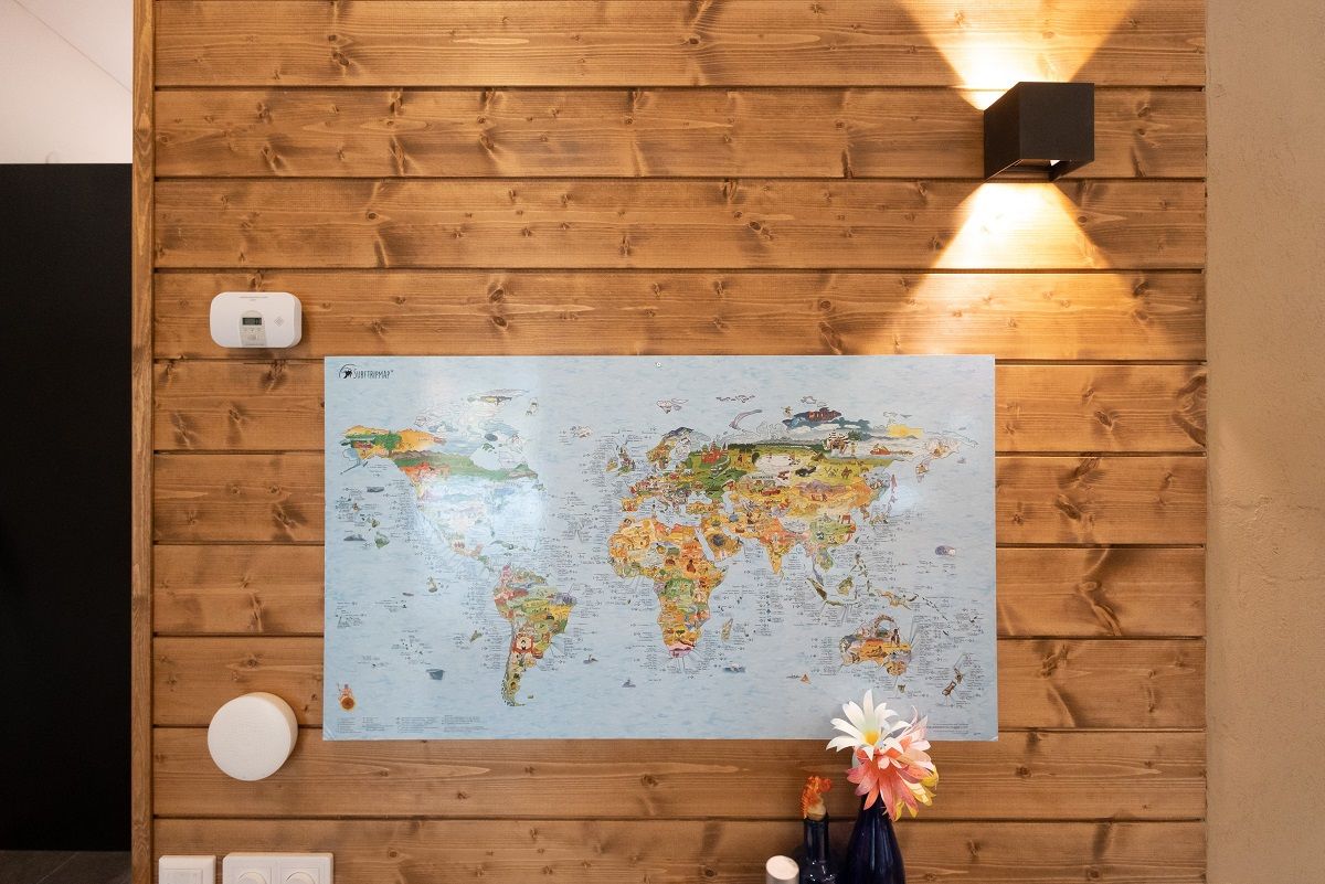 The Funk wall lamp has an adjustable angle of light.