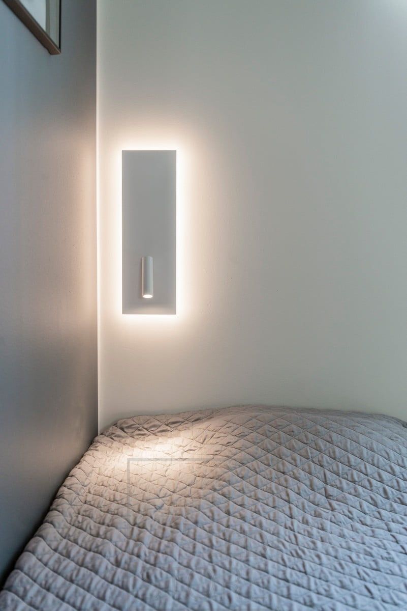 White NIGHT night and reading light, with directional reading light. The indirect mood light and reading light have separate switches. Ledstore.fi