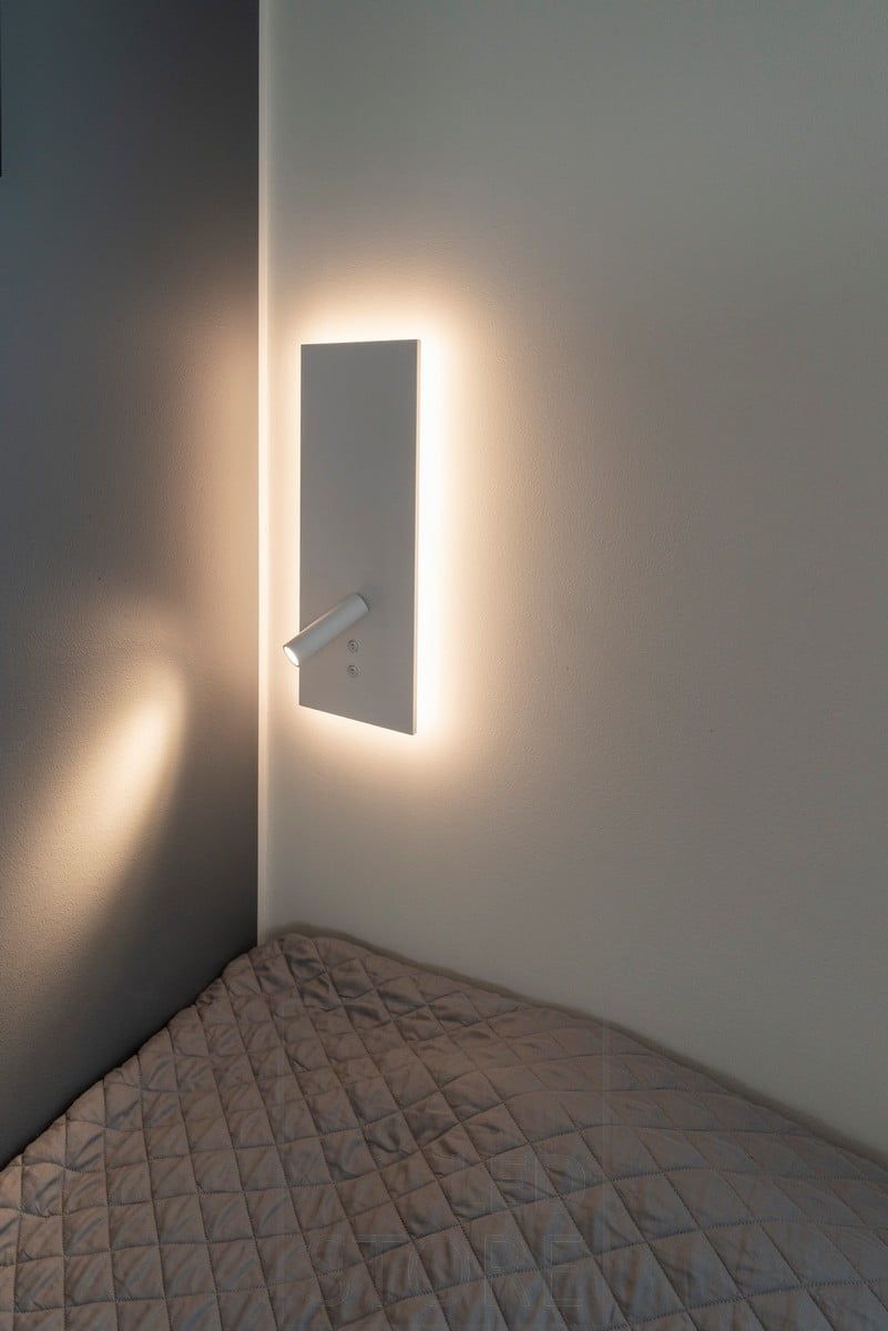 White NIGHT night and reading light. The light has a soothing warm tone, 3000K. Ledstore.fi