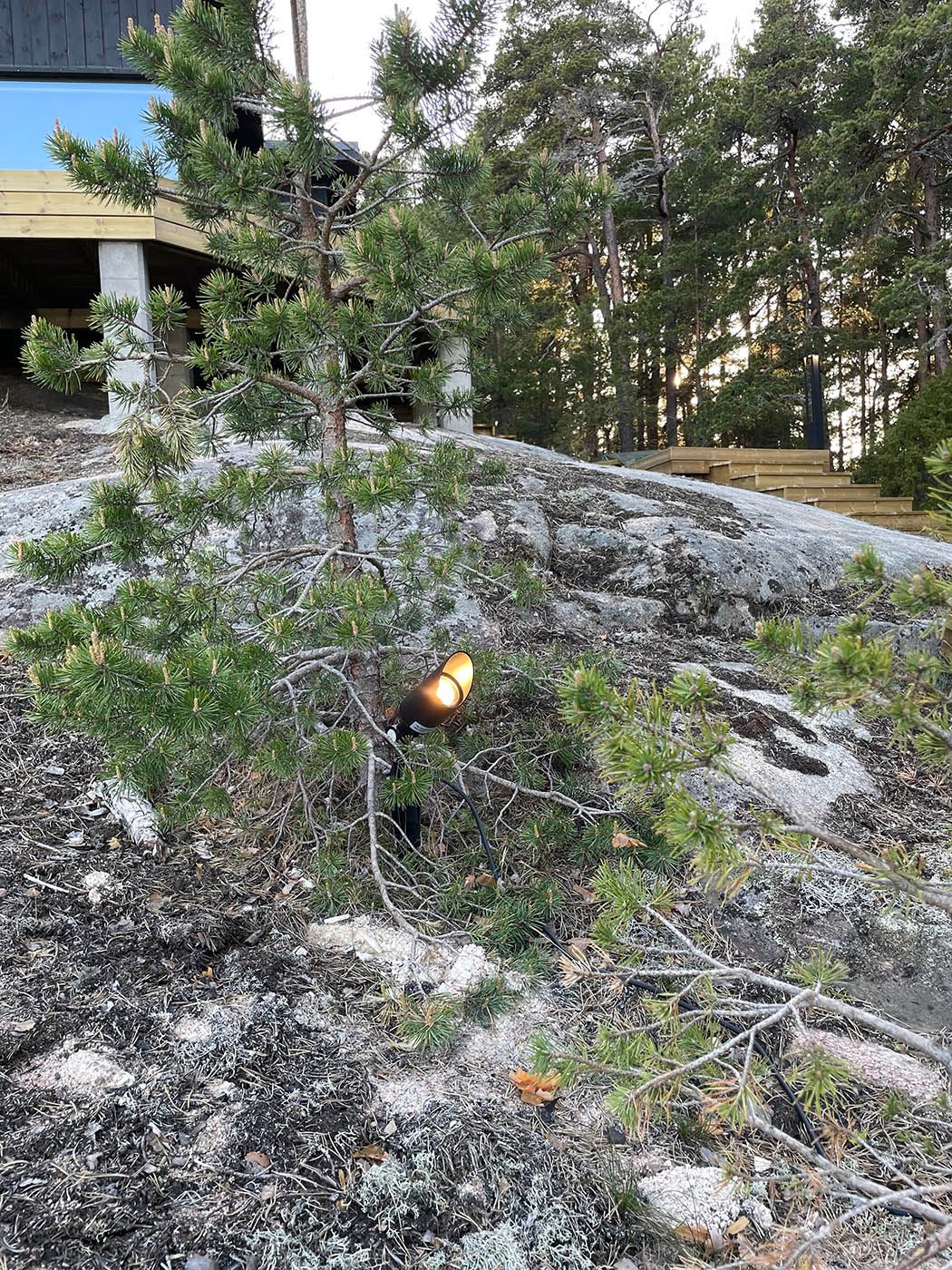 Spike ground lamp.