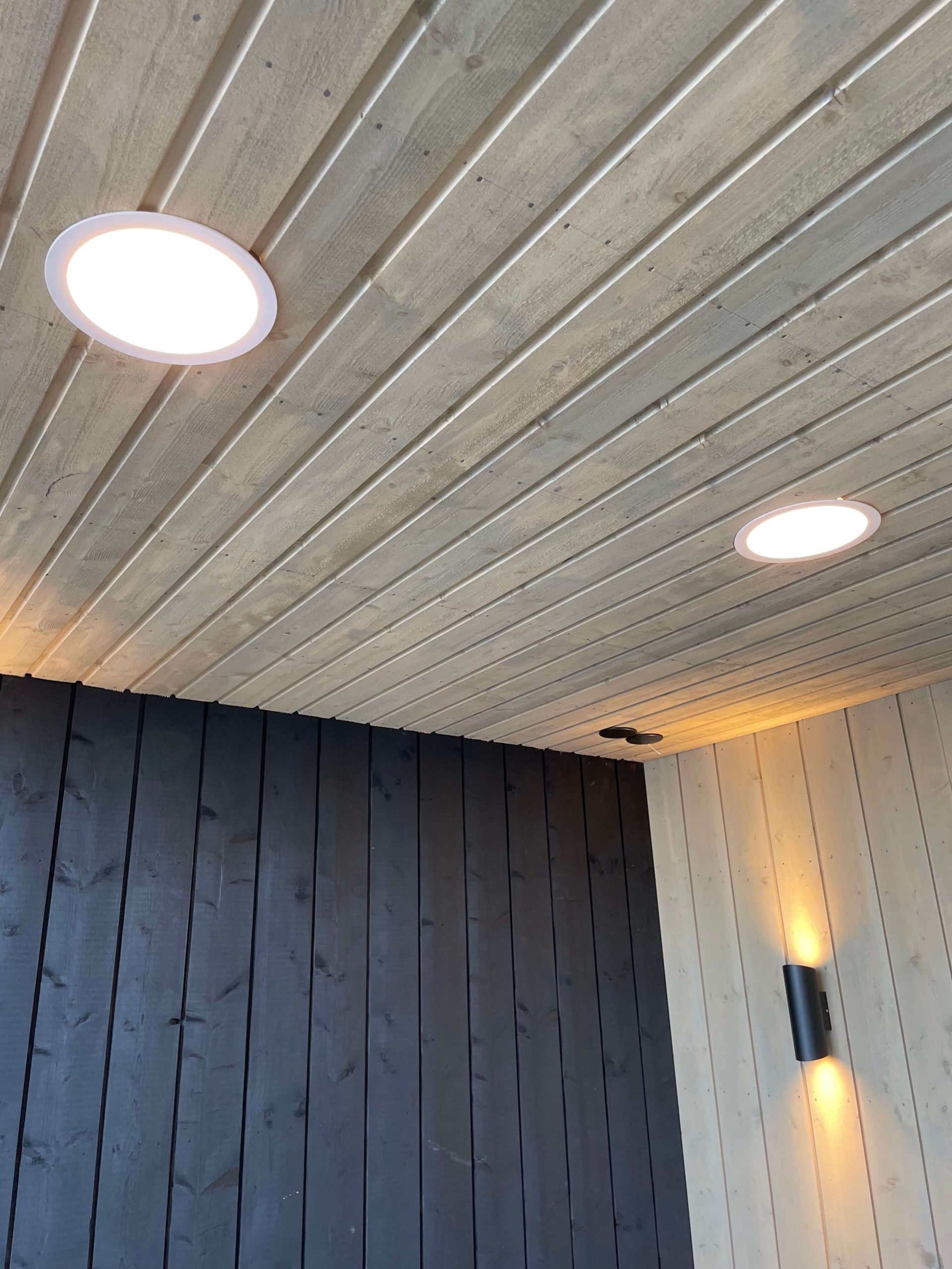 Plafond luminaire for outdoor space.